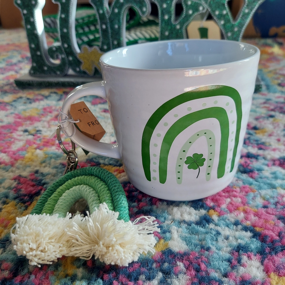 Green Rainbow Mug with Keychain